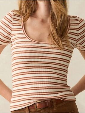 Faherty Striped Scoop Neck